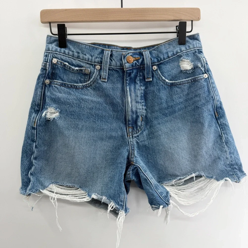 Madewell Rlaxed Mid-Length‎ Denim Shorts in Brockport Medium Wash Size 24